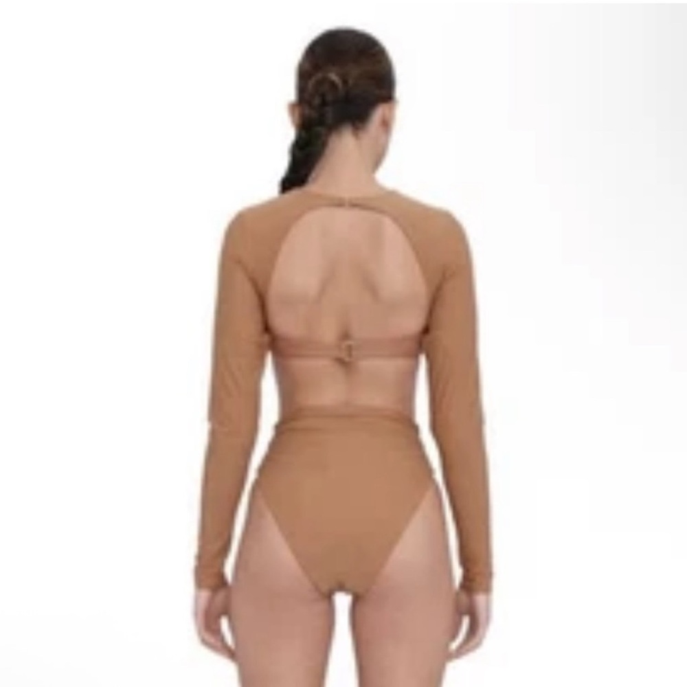 Andrea Iyamah Tan Cut Out Bustier Bodysuit - Picture 3 of 3